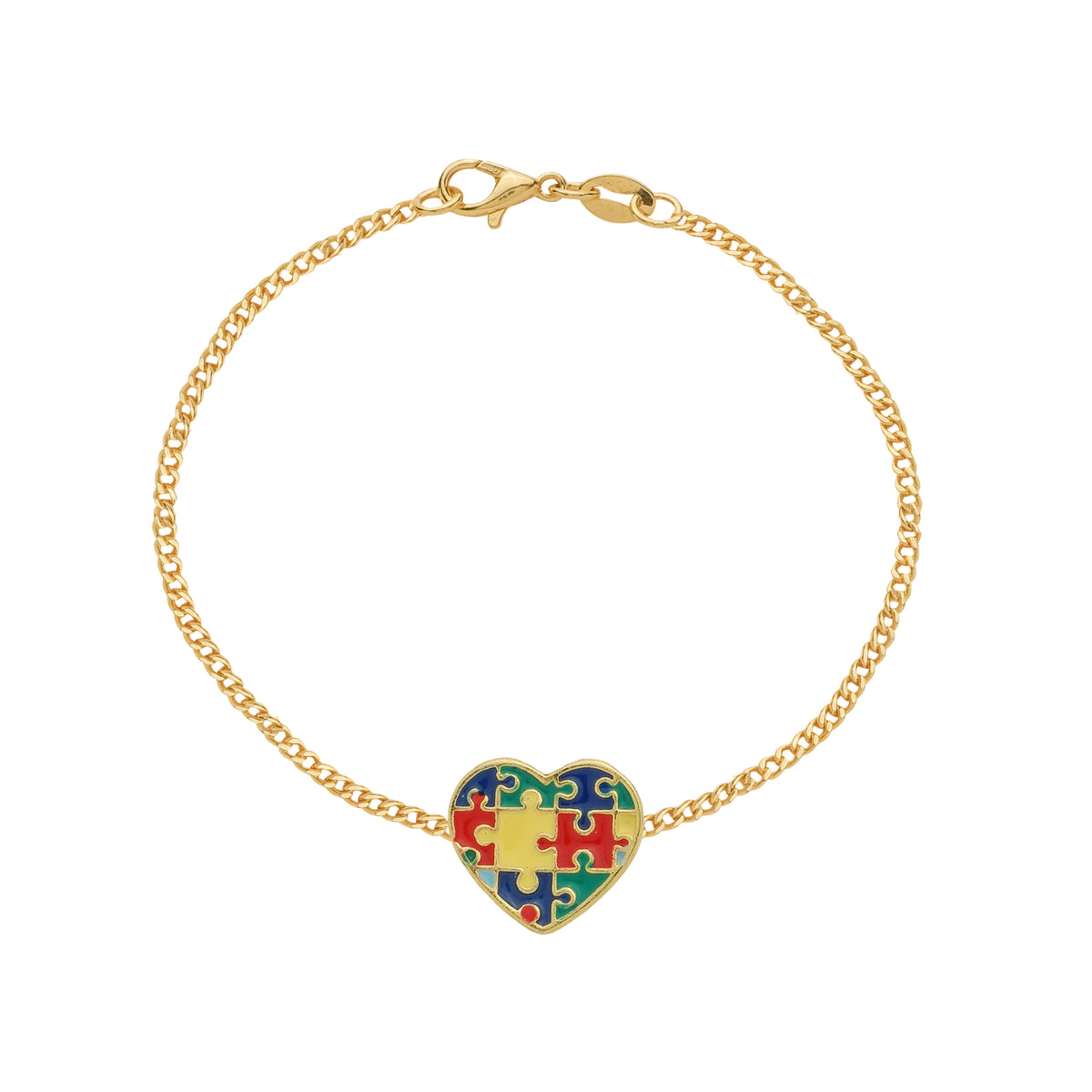 Pulseira em Ouro 24K Coração Autismo – Bellorie