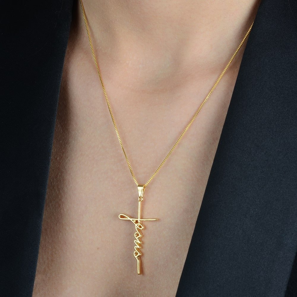 Colar em Ouro 24K Cruz Jesus – Bellorie