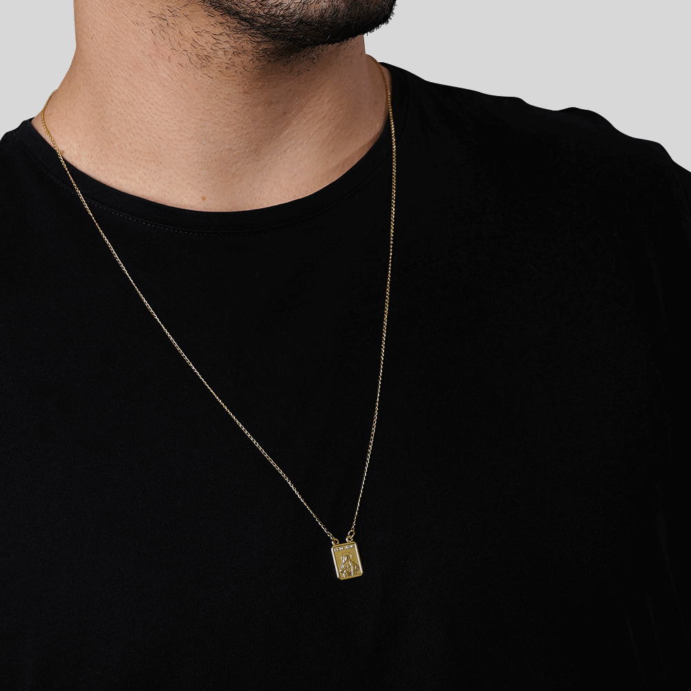 Escapulário Masculino em Ouro 24K Tradicional – Bellorie