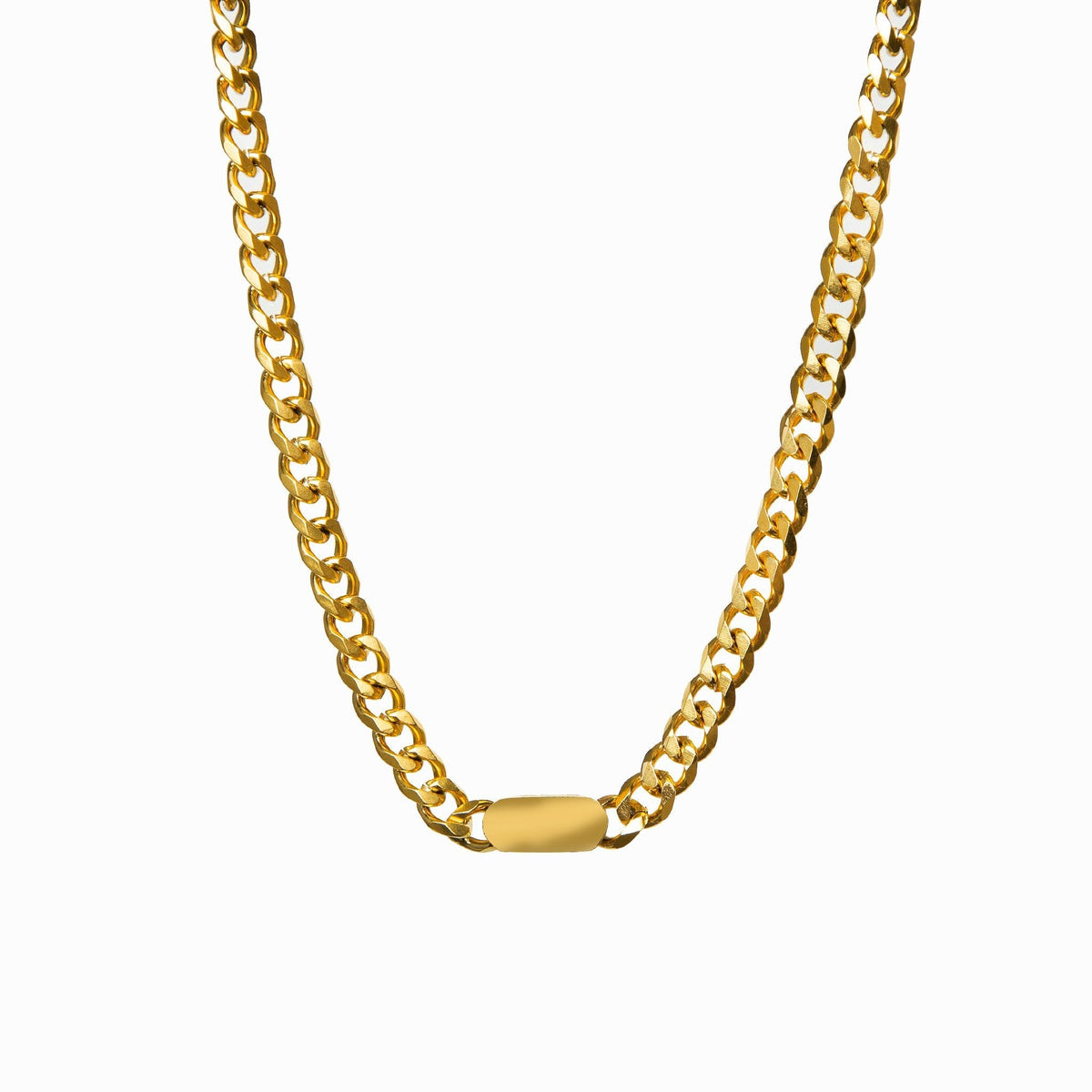 Colar de Corrente com Pingente Retangular Bellorie