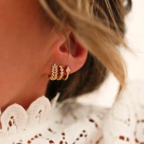 Conjunto Piercing Dourado com Cristais de Zircônia 3pçs | BELLORIE