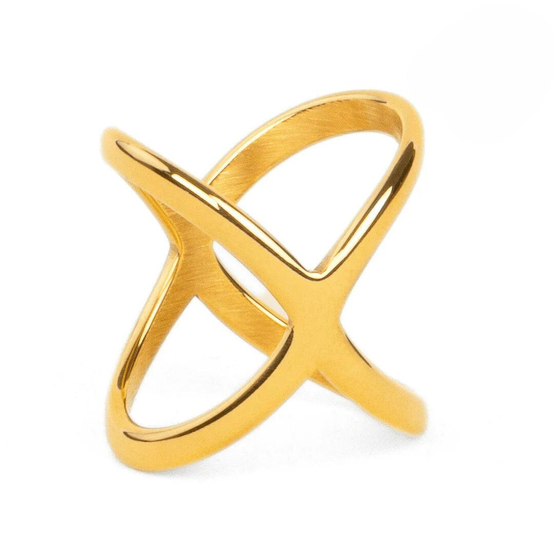 Anel X Banhado Ouro 18k | BELLORIE