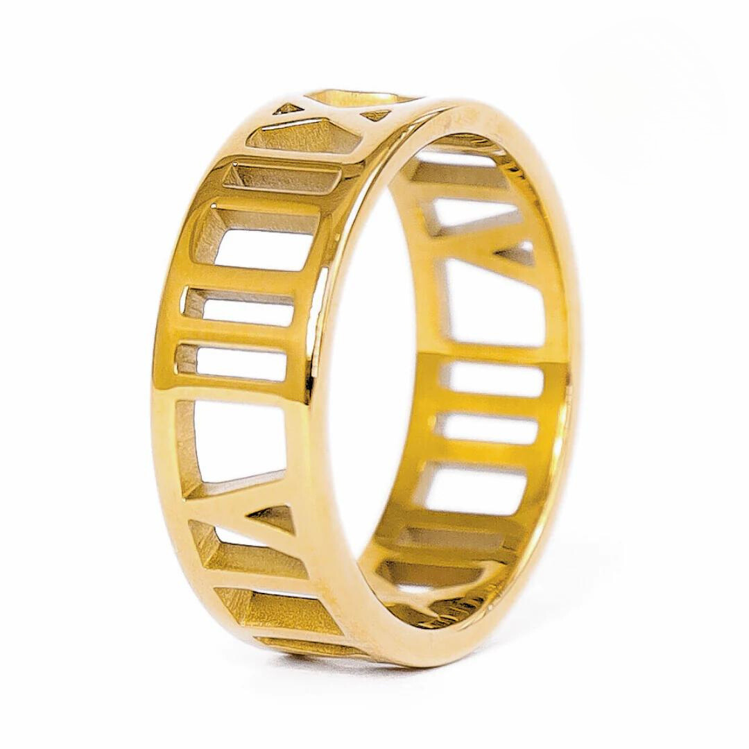 Anel Numeral Romano Banhado a Ouro 18K | BELLORIE