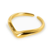 Anel Minimalista em V banhado a Ouro 18K | BELLORIE