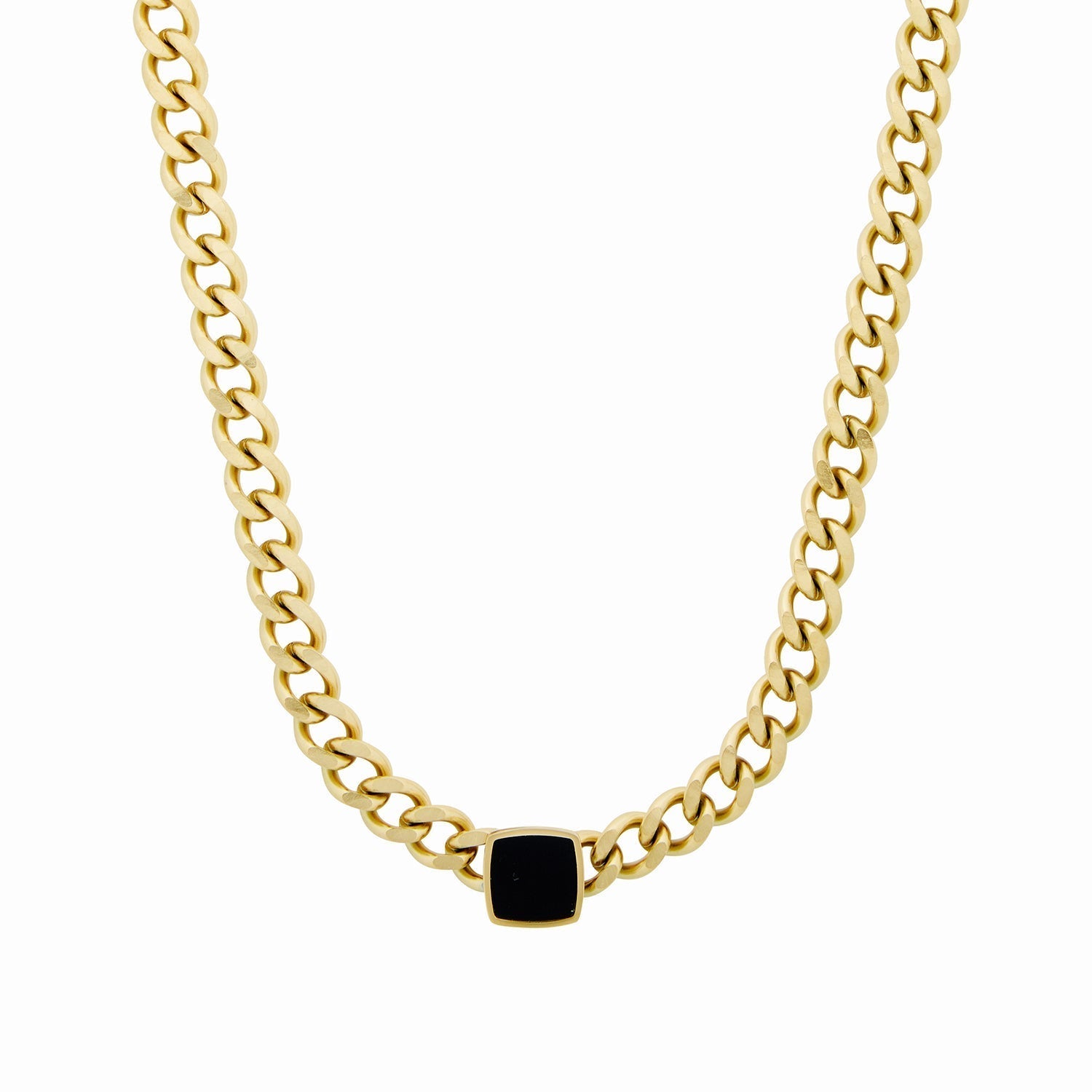 Colar com Pedra Onix Quadrada | BELLORIE