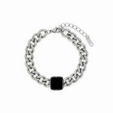 Pulseira Grossa com Pedra de Onix | BELLORIE