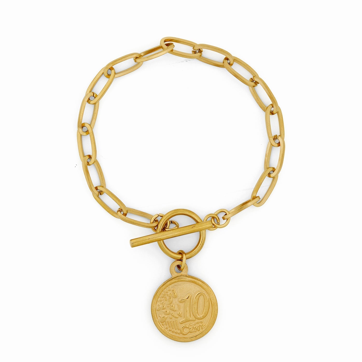 Pulseira 10 Centavos Banhado a Ouro 18k | BELLORIE