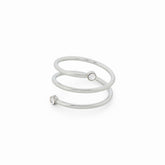 Anel Espiral com Zircônia Prata | BELLORIE
