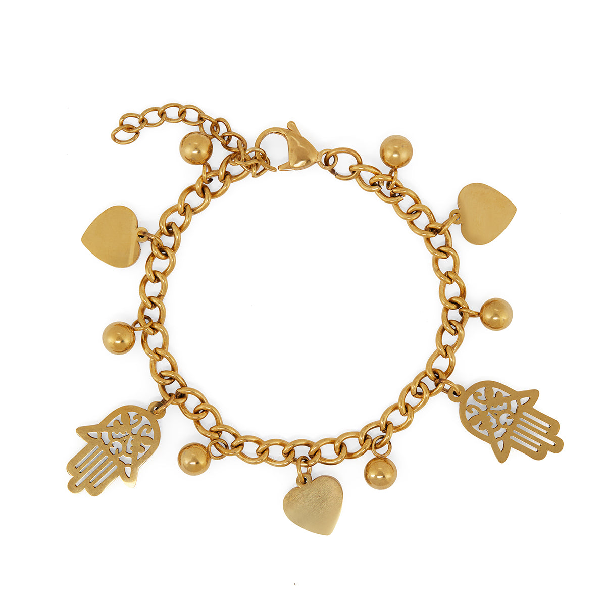 Pulseira Pingente Hamsa Banhado a Ouro 18k | BELLORIE