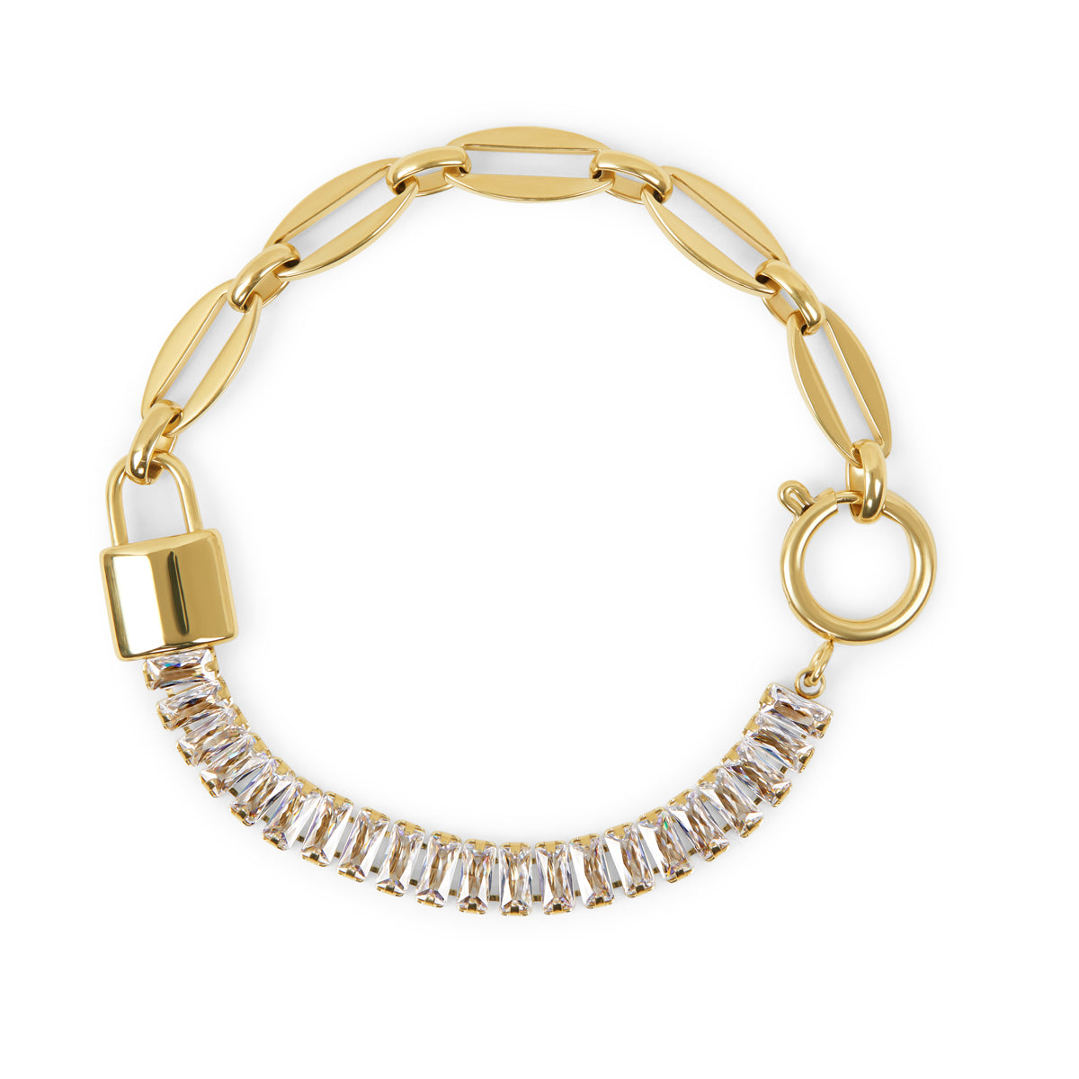 Pulseira Zircônia com Pingente Cadeado | BELLORIE