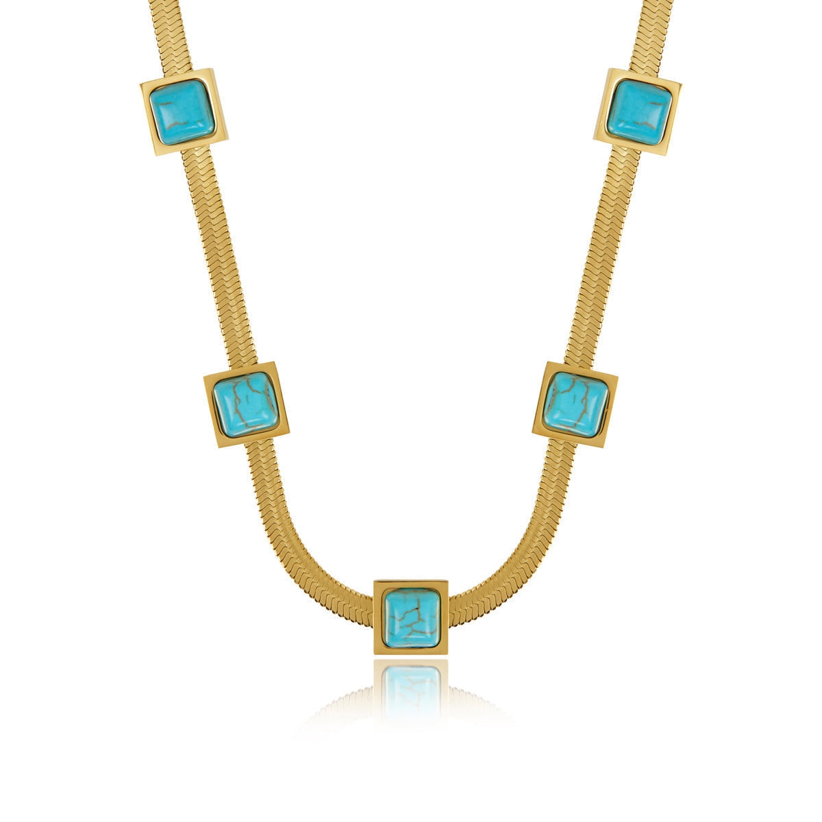 Colar com Pedras Naturais Banhado a Ouro 18K | BELLORIE