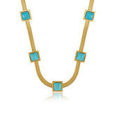 Colar com Pedras Naturais Banhado a Ouro 18K | BELLORIE
