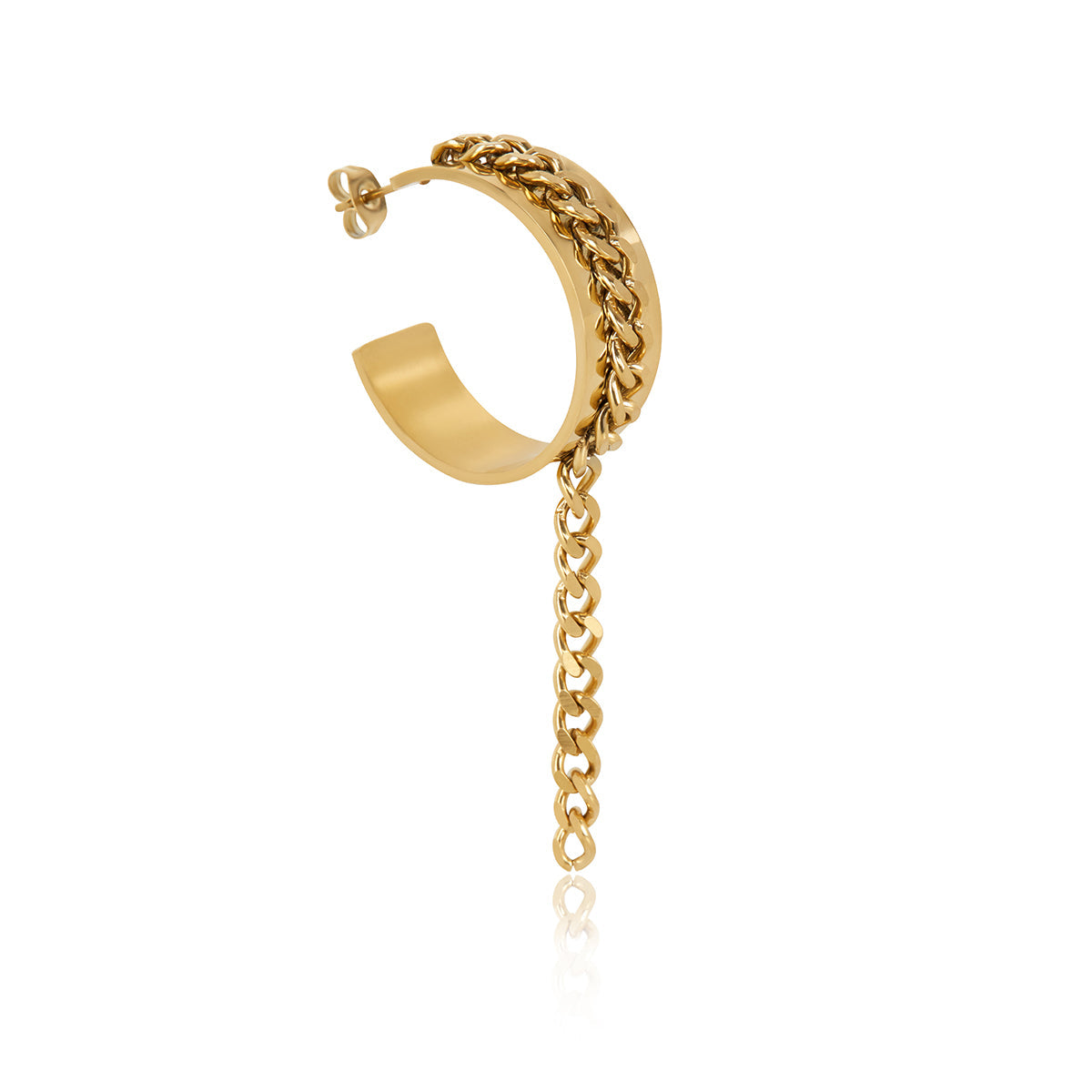 Brinco Argola em Pingente de Corrente Banhado a Ouro 18k | BELLORIE