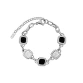 Pulseira Monocroma de Prata de Onix Prata | BELLORIE
