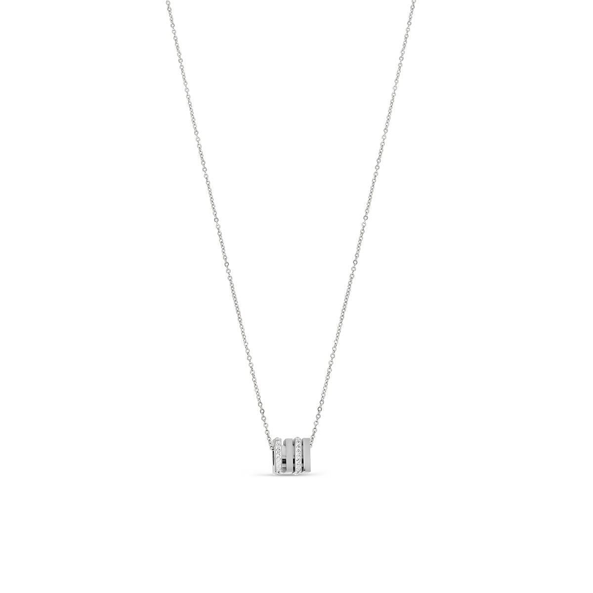 Colar Pingente Quadrado com Zircônia Prata | BELLORIE