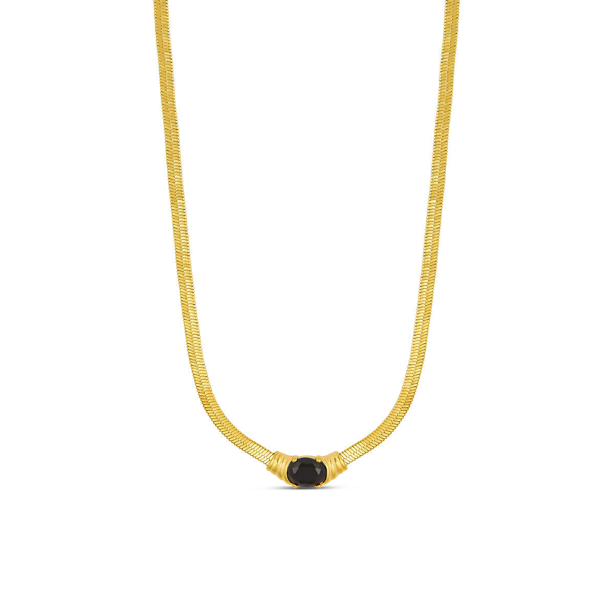 Colar com Pedra de Onix Banhado a Ouro 18K | BELLORIE