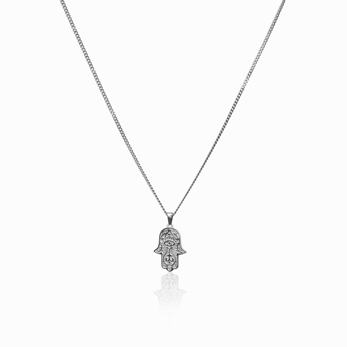 Colar Pingente Mão Hamsa Prata Bellorie