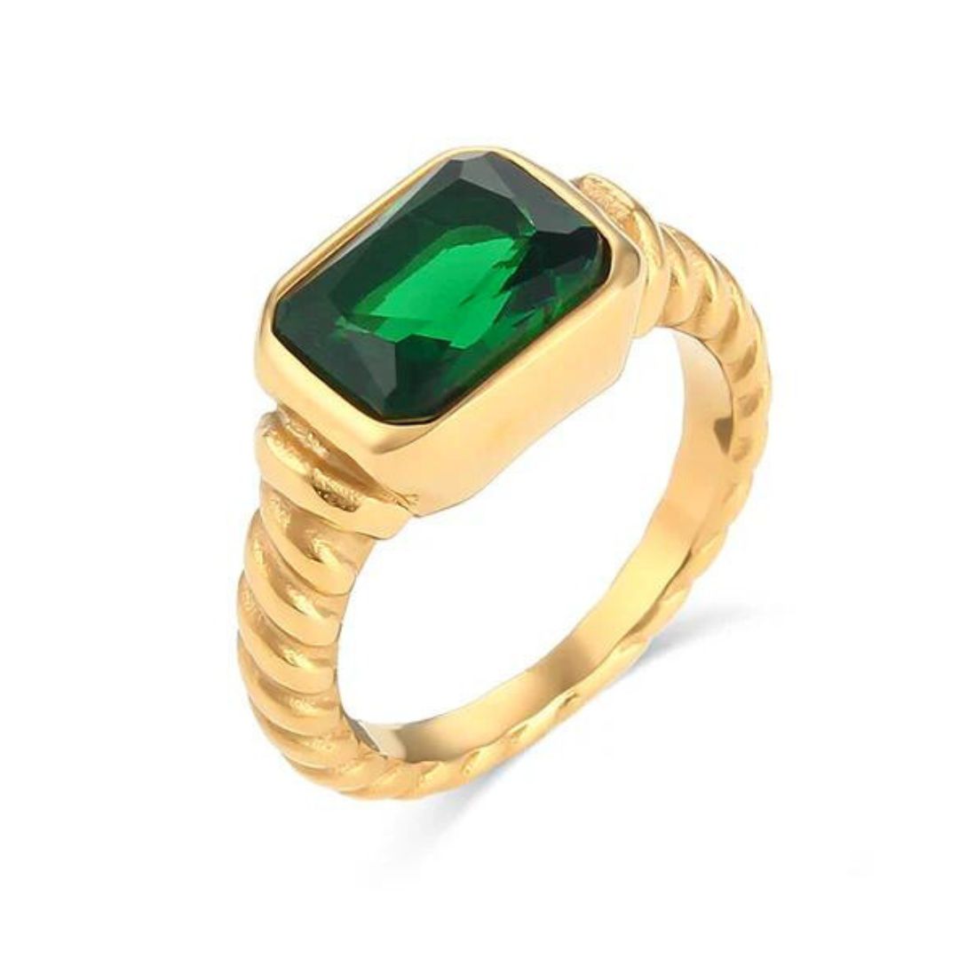 Anel Saphira com Pedra de Zircônia Verde | BELLORIE