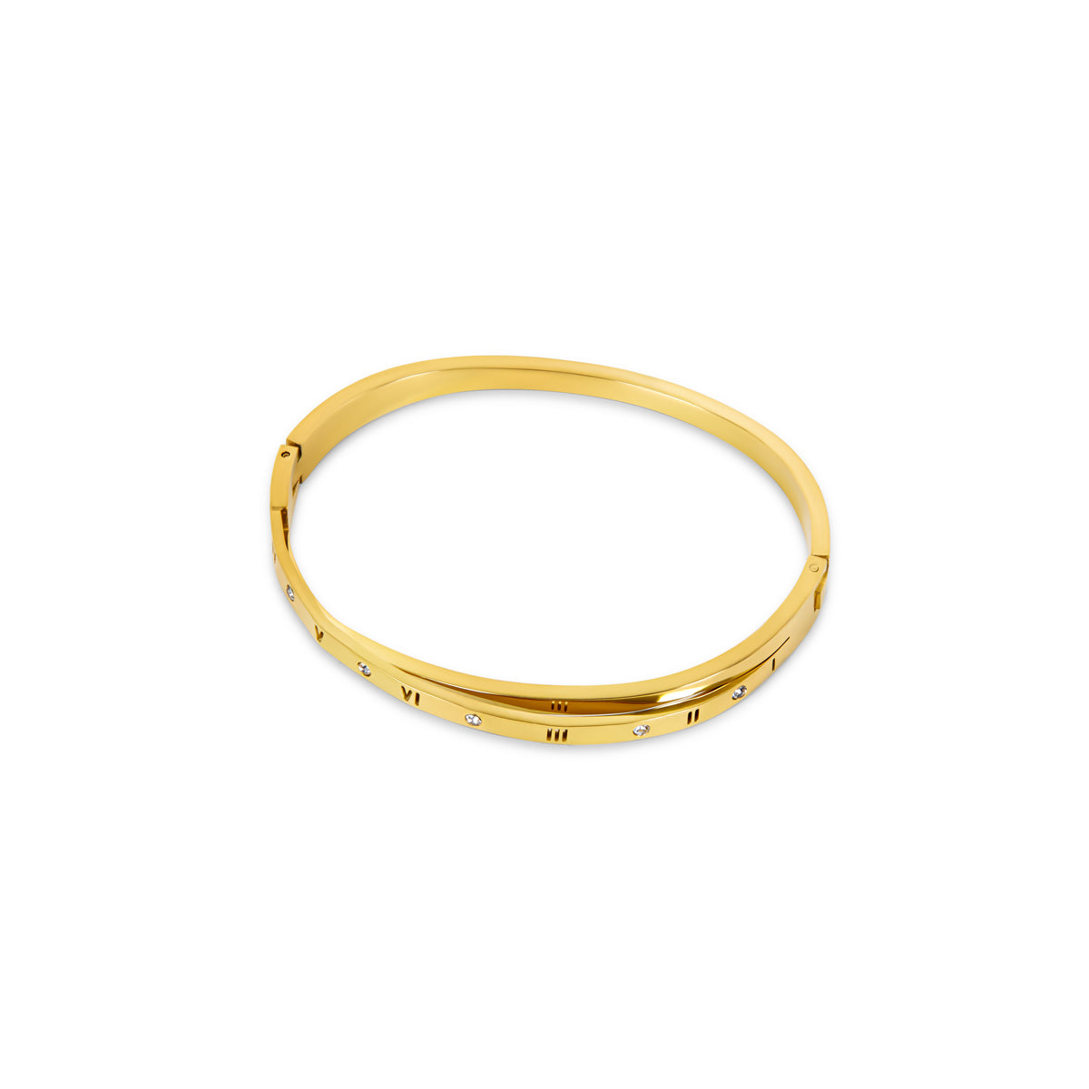 Pulseira Roman Entrelaçado Banhado a Ouro 18k | BELLORIE