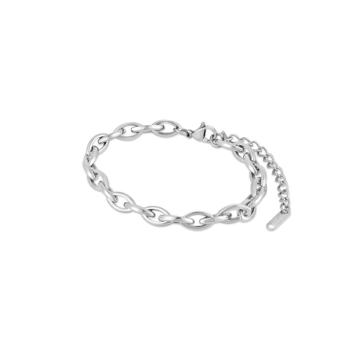 Pulseira Corrente Oval Prata Bellorie