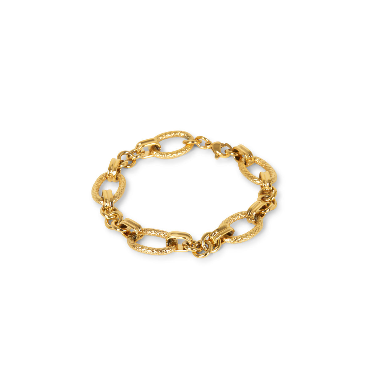 Pulseira de Corrente Texturizada Banhada a Ouro 18k | BELLORIE
