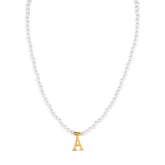 Colar de Inicial de Pérola Banhado a Ouro 18K | BELLORIE