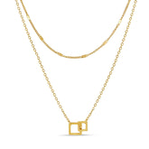 Colar com Pingente Quadrado Banhado Ouro 18K | BELLORIE