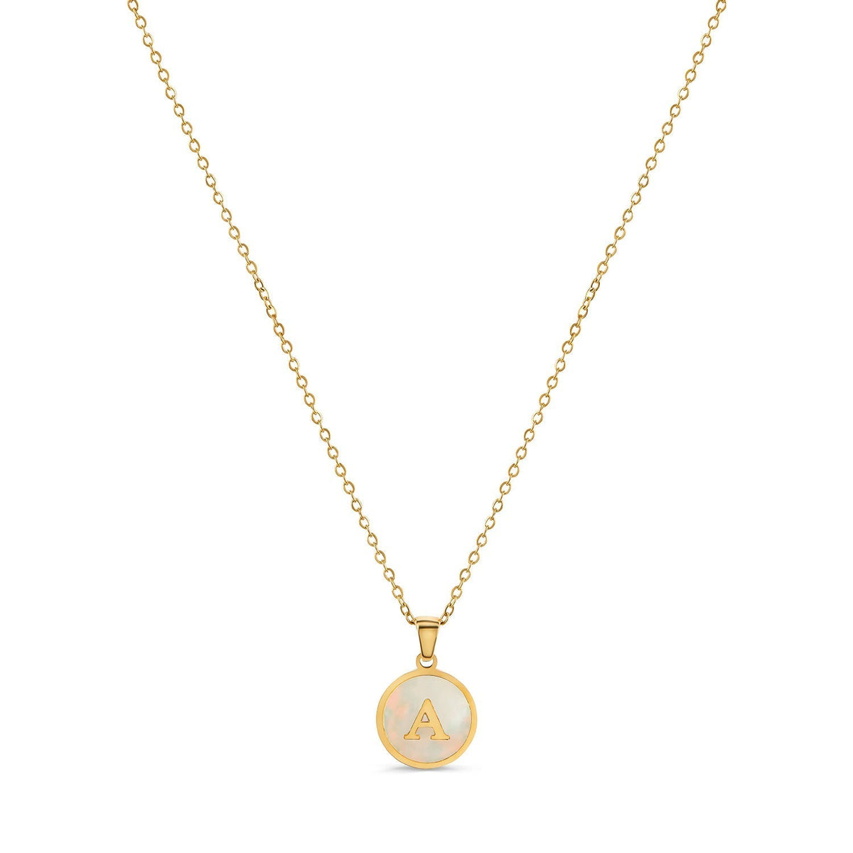 Colar de Inicial de Mármore Banhado Ouro 18K Bellorie