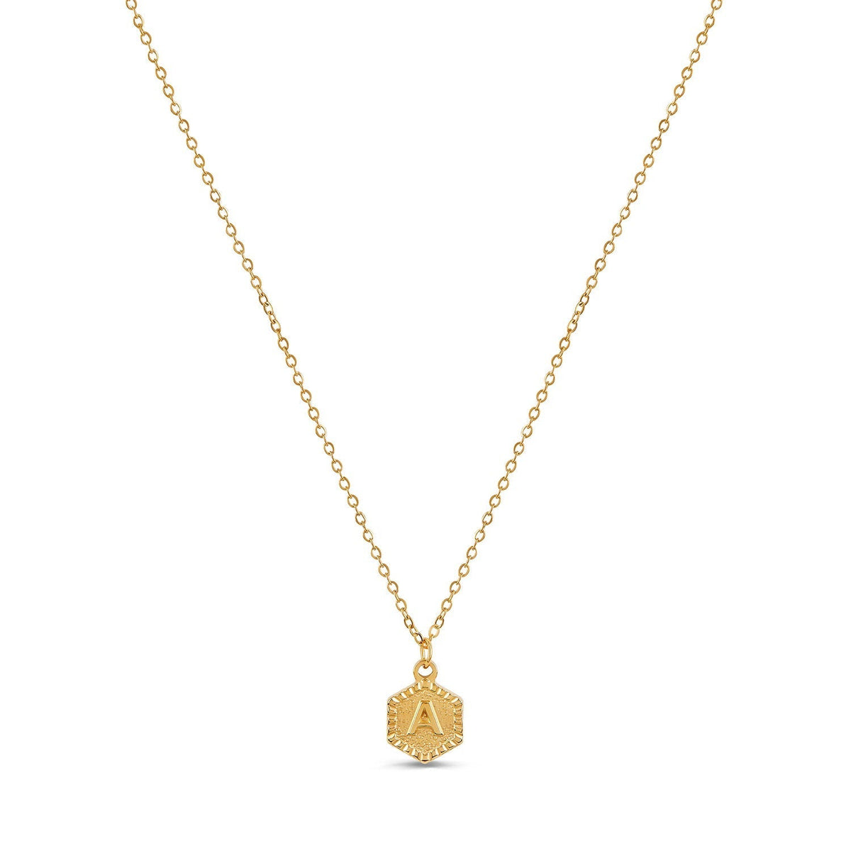 Colar Inicial Hexagonal Banhado a Ouro 18k Bellorie