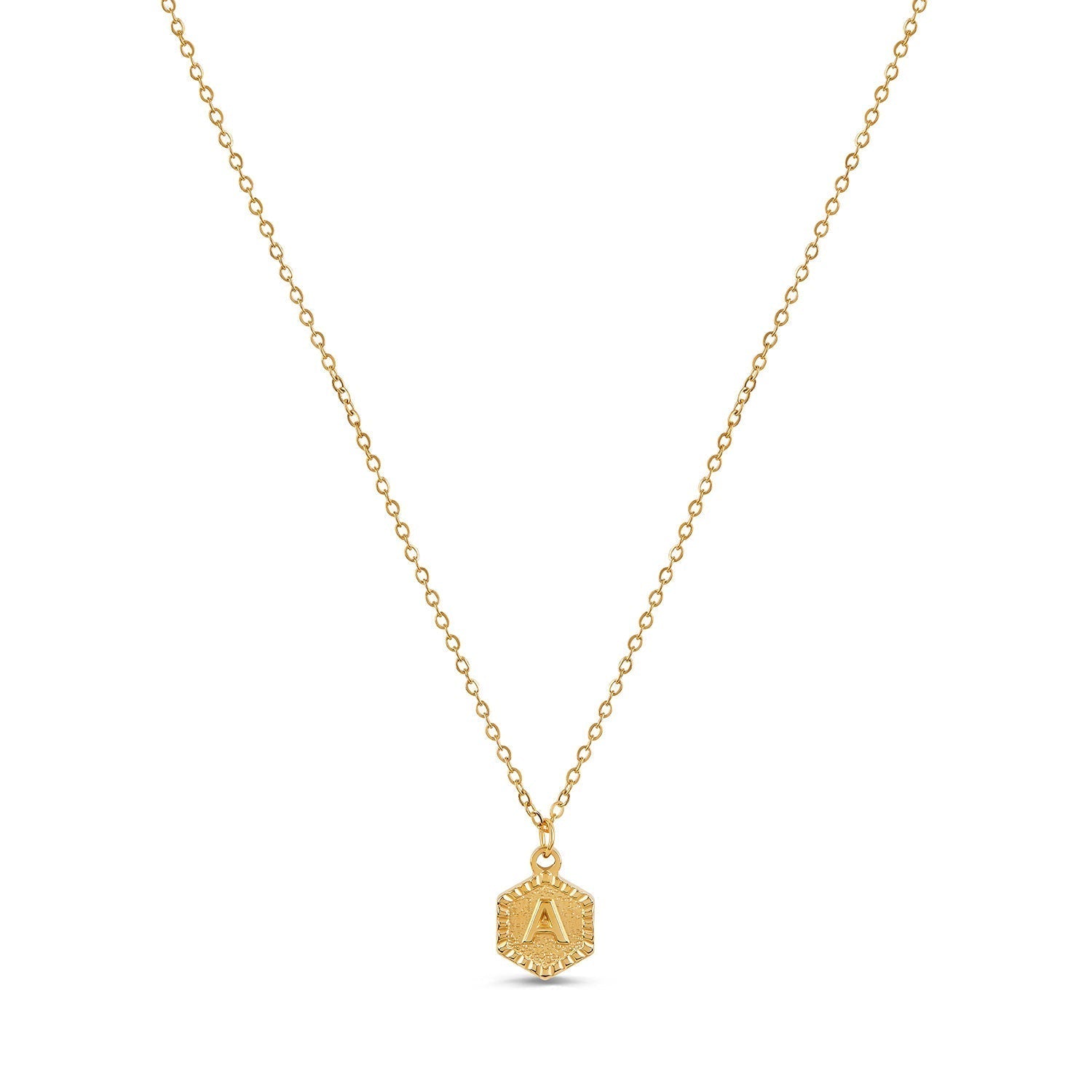 Colar Inicial Hexagonal Banhado a Ouro 18k | BELLORIE