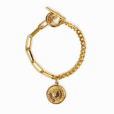Pulseira Moeda Cent EUA Banhado a Ouro 18K | BELLORIE