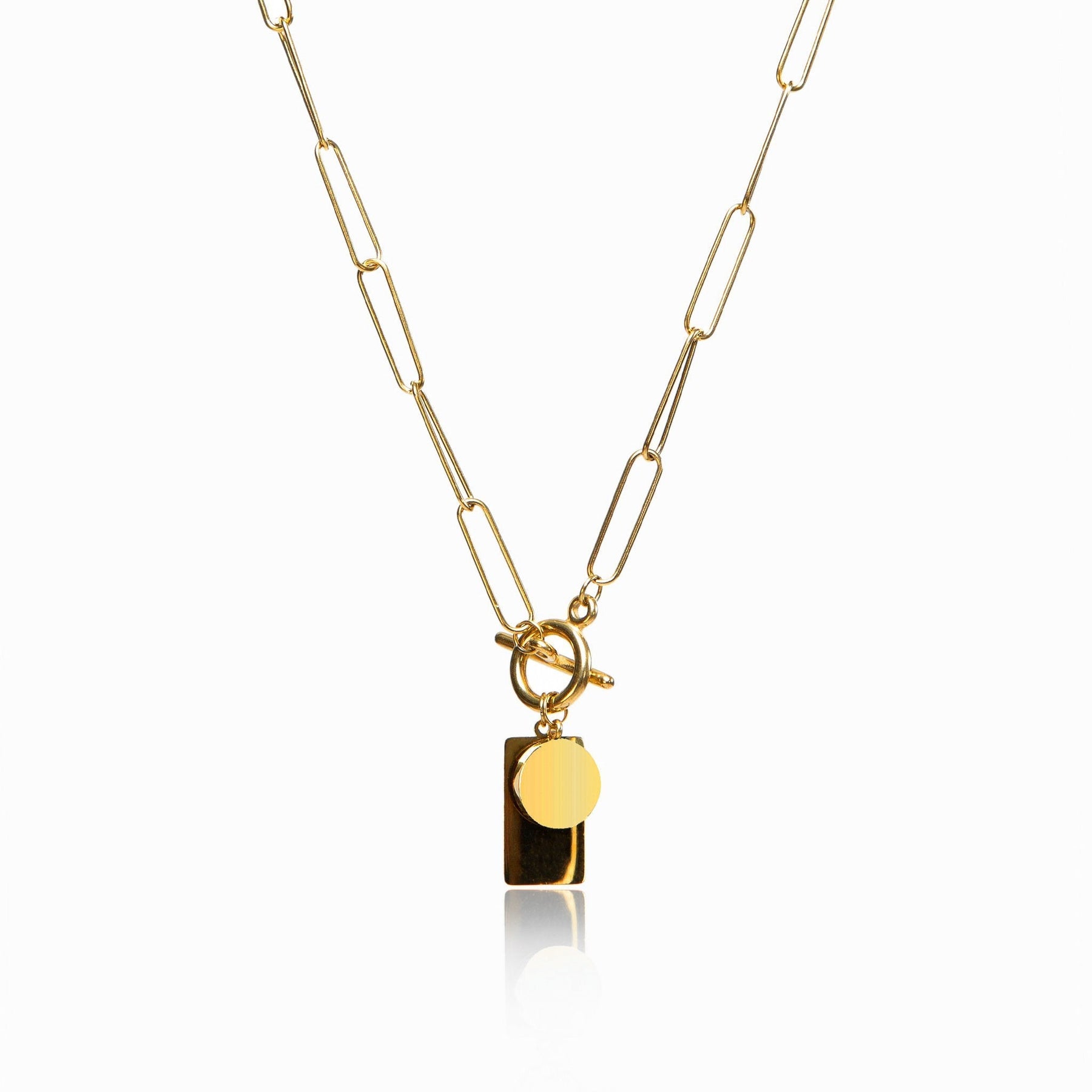 Colar Com Pingente Duplo Banhado a Ouro 18k | BELLORIE