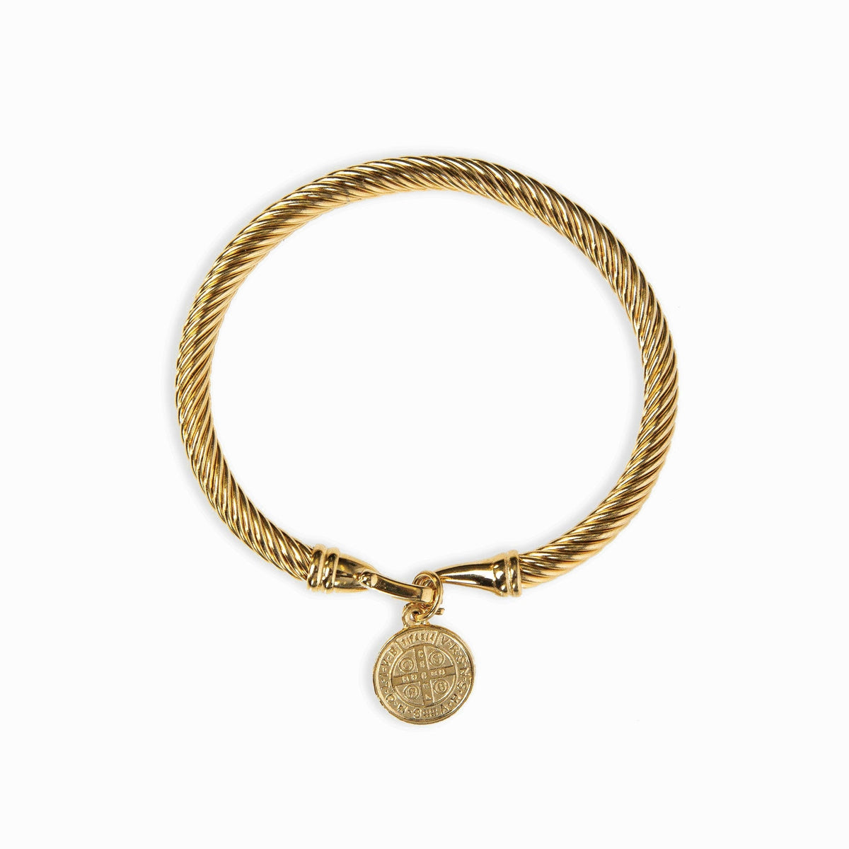 Bracelete com Pingente de São Bento Banhado a Ouro 18k Bellorie