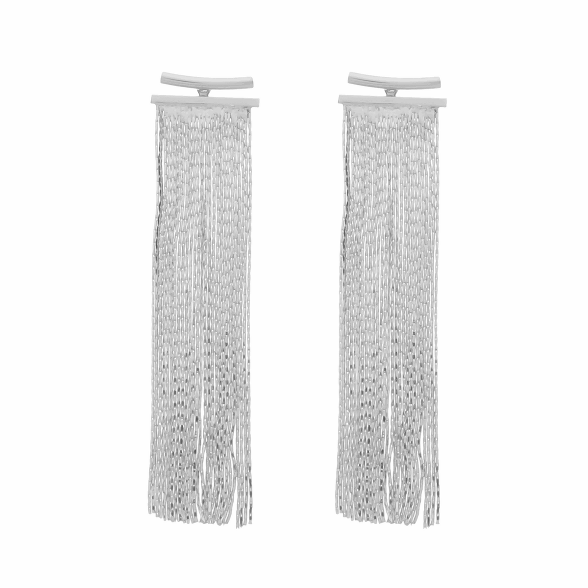 Brinco em Ouro Branco Franja – Bellorie