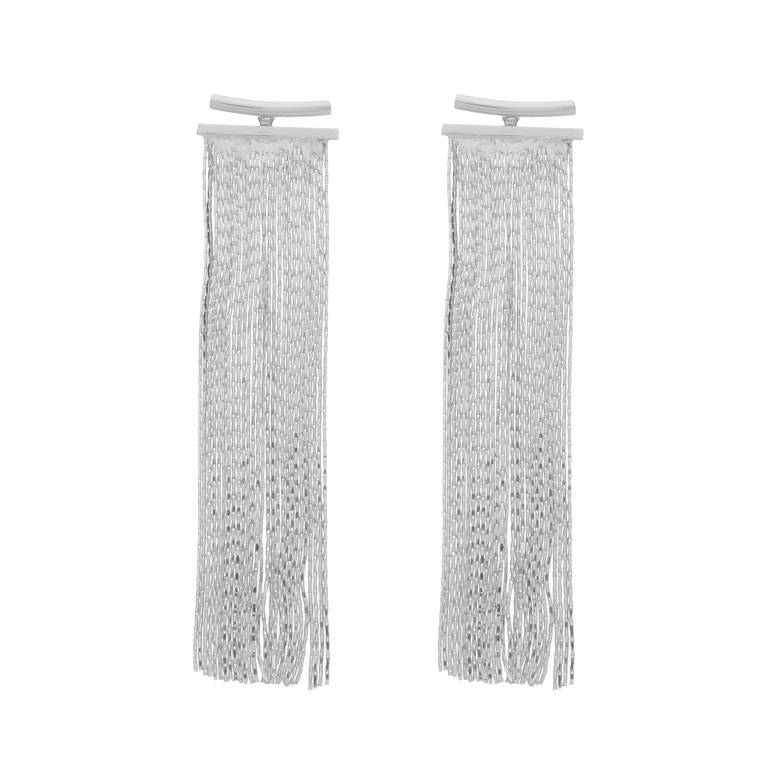 Brinco em Ouro Branco Franja – Bellorie