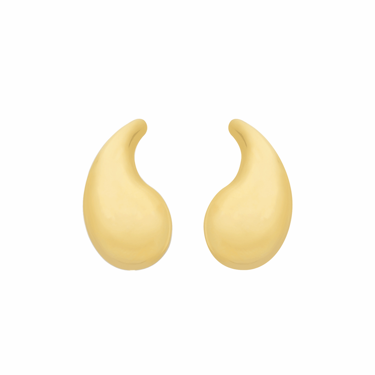 Brinco em Ouro 24K Gota Curvada Média – Bellorie