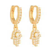 Brinco em Ouro 24K Argolinha Mão de Fátima – Bellorie