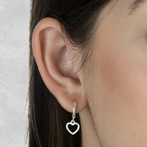 Brinco de Argola com Coração em Prata 925 - Galeria