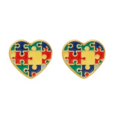 Brinco em Ouro 24K Coração Autismo – Bellorie