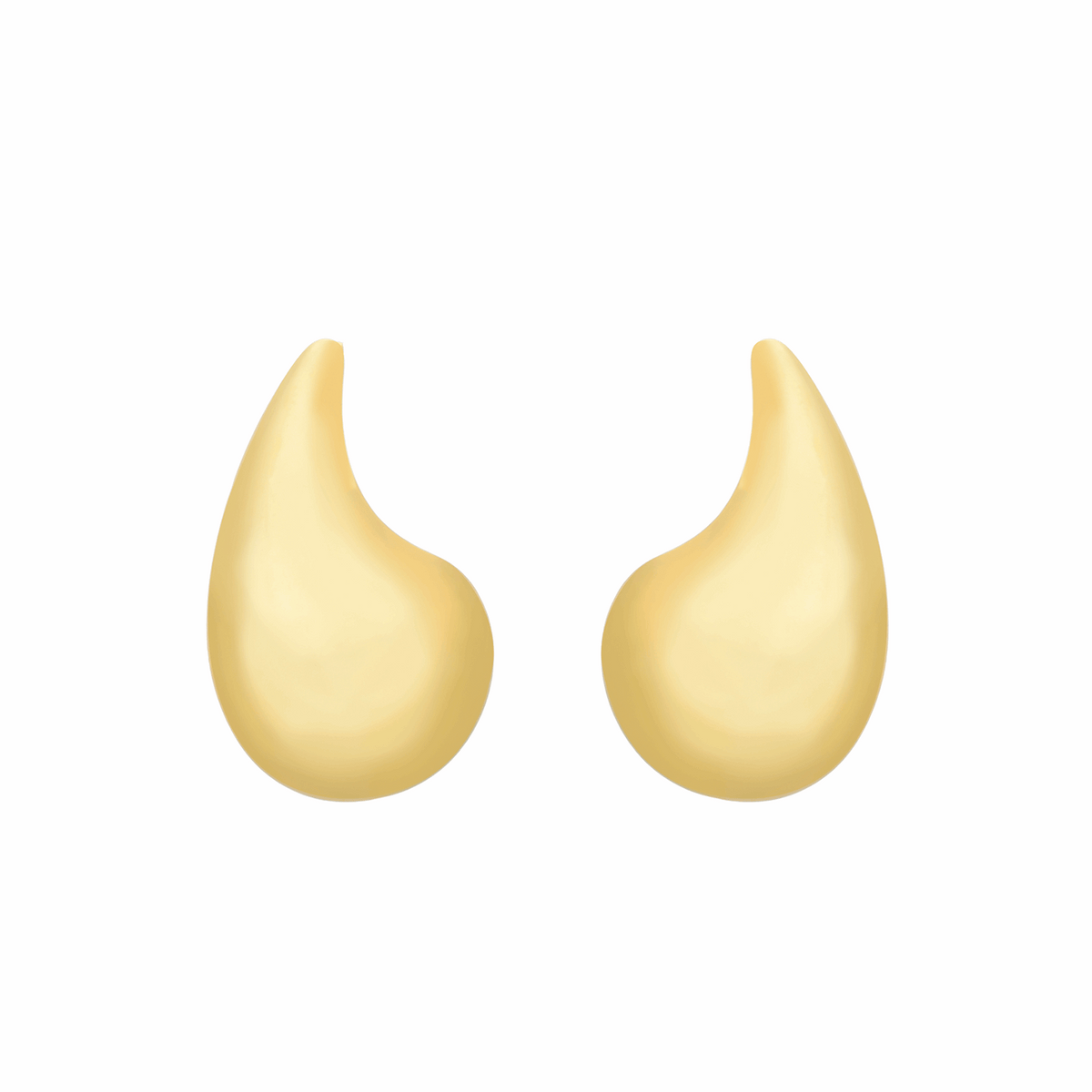 Brinco em Ouro 24K Gota Curvada Grande – Bellorie