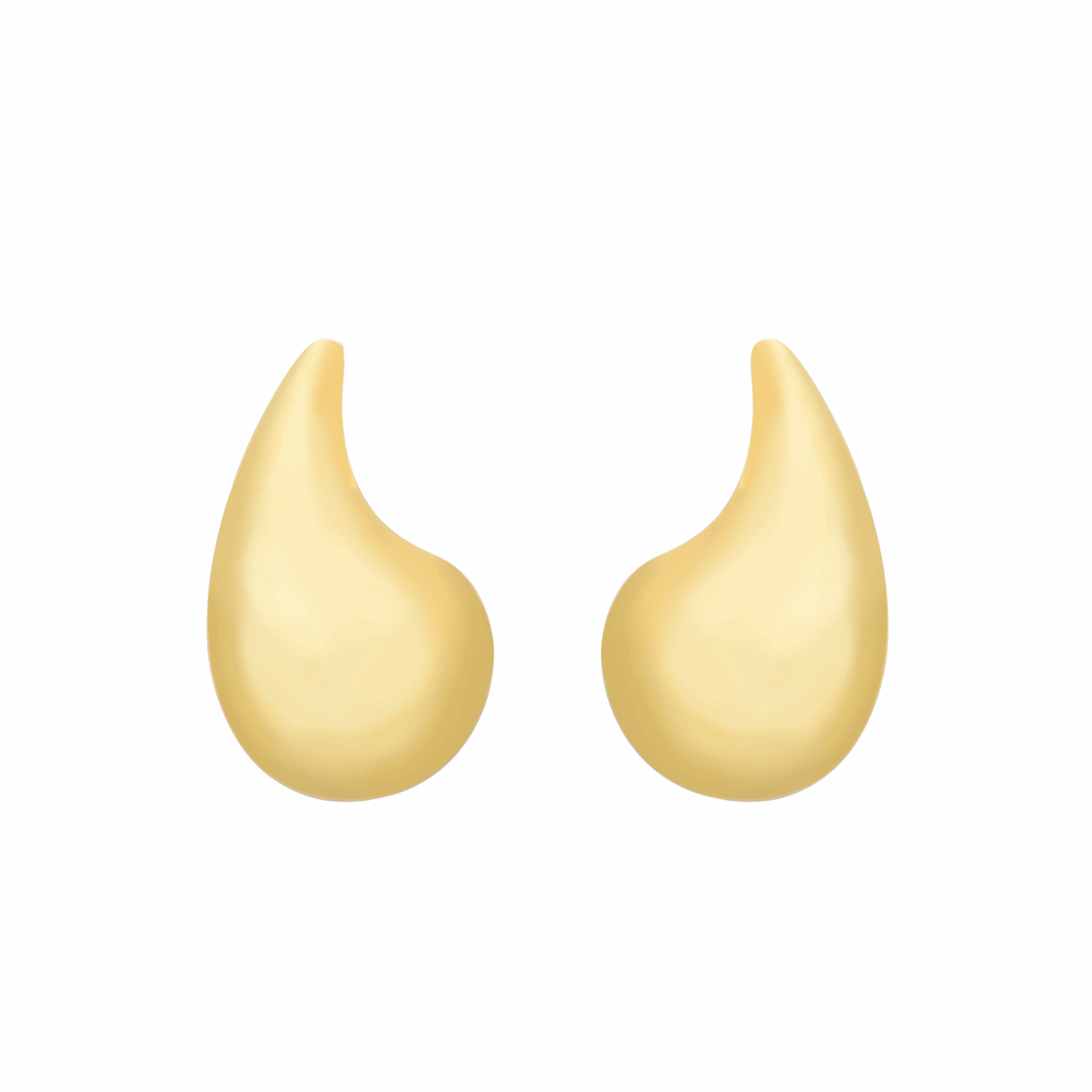 Brinco em Ouro 24K Gota Curvada Grande – Bellorie