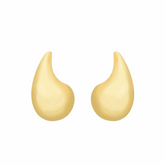 Brinco em Ouro 24K Gota Curvada Grande – Bellorie