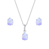 Conjunto de Gota Roxa em Zircônia Prata 925