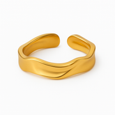 Anel Ondulado Banhado a Ouro 18K | BELLORIE