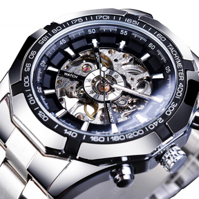 Relógio de luxo Winner Skeleton de Aço Inoxidável | BELLORIE