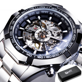 Relógio de luxo Winner Skeleton de Aço Inoxidável | BELLORIE