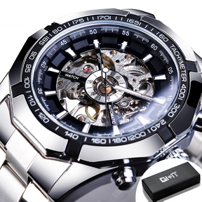 Relógio de luxo Winner Skeleton de Aço Inoxidável | BELLORIE