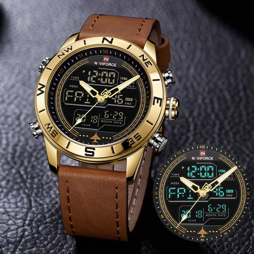 Relógio Naviforce Luxury Pulseira de Couro | BELLORIE