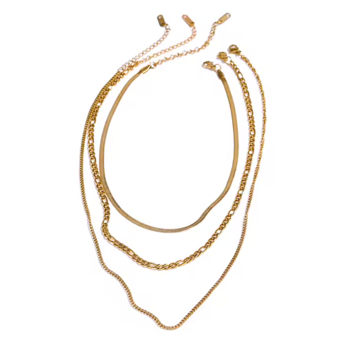 Colar Fayra Triplo Banhado a Ouro 18K | BELLORIE