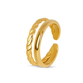 Anel Dupla Camada Trançado Banhado a Ouro 18K | BELLORIE